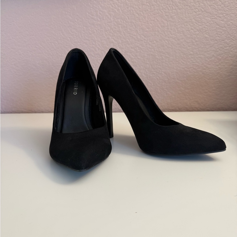 Torrid Elegant Black Suede Heels